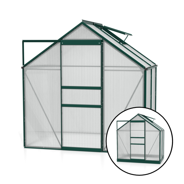 Vitavia Gewächshaus Venus 2500 BxTxH 195x131x197cm 2,5m² 4mm HKP Alu smaragd