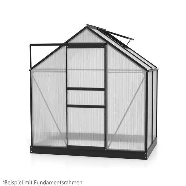 Vitavia Gewächshaus Venus 2500 BxTxH 195x131x197cm 2,5m² 4mm HKP Alu schwarz