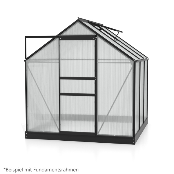 Vitavia Gewächshaus Venus 3800 BxTxH 195x195x197cm 3,8m² 4mm HKP Alu schwarz