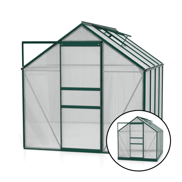 Vitavia Gewächshaus Venus 5000 BxTxH 195x257x197cm 5m² 4mm HKP Alu smaragd