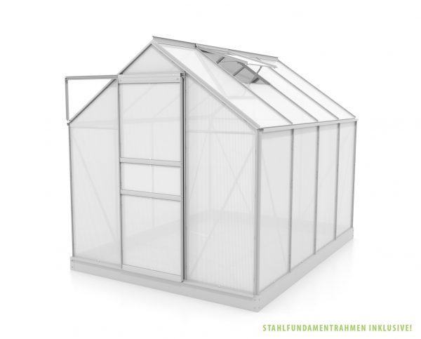 SPARSET Vitavia Gewächshaus Venus 5000 195x257 4mm HKP eloxiert Fundamentsrahmen
