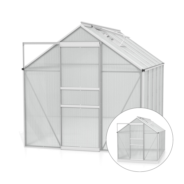 Vitavia Gewächshaus Venus 6200 BxTxH 195x321x197cm 6,2m² 4mm HKP Alu eloxiert