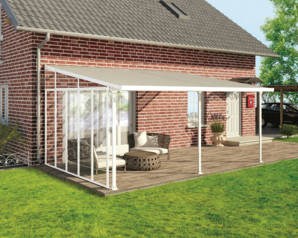 Palram-Canopia Seitenwand für Terrassenüberdachung Serie 4m Tiefe, weiß