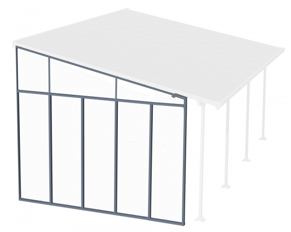 Palram-Canopia Seitenwand für Terrassenüberdachung Serie 4m Tiefe, anthrazit
