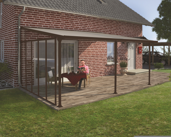 Palram-Canopia Seitenwand für Terrassenüberdachung Serie 4m Tiefe, anthrazit