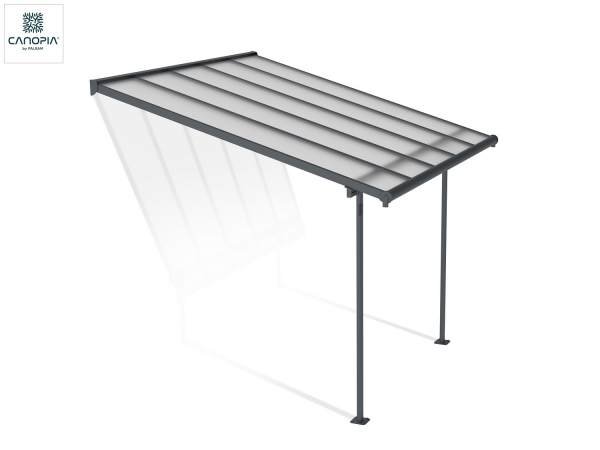 Palram-Canopia Terrassenüberdachung SIERRA 3x3.05 (299x314cm) grau 6mm HKP klar