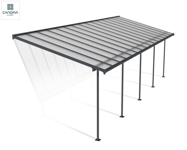 Palram-Canopia Terrassenüberdachung SIERRA 3x9.15 (299x924cm) grau 6mm HKP klar