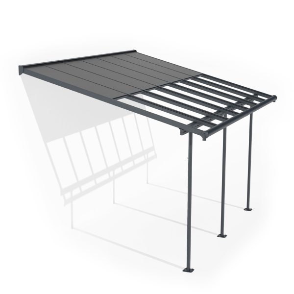 Palram-Canopia Terrassenüberdachung Sierra Cabrio 3x4.3 (295x434cm) Alu Grau