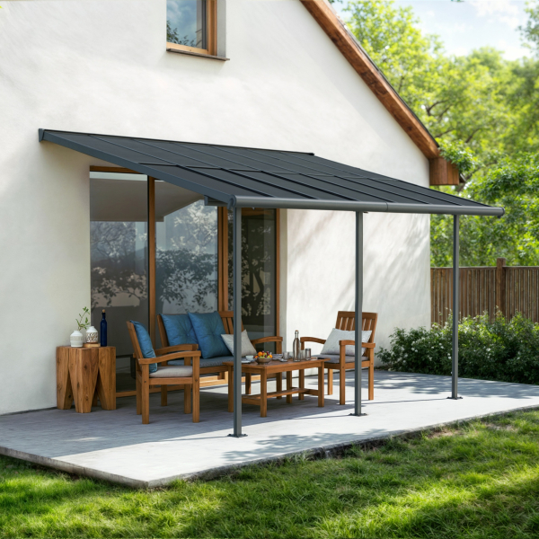 Palram-Canopia Terrassenüberdachung Sierra Cabrio 3x4.3 (295x434cm) Alu Grau