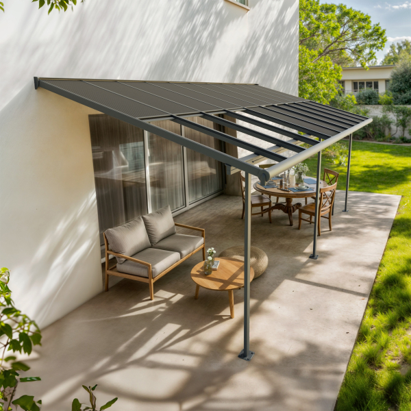 Palram-Canopia Terrassenüberdachung Sierra Cabrio 3x6.2 (295x619cm) Alu Grau
