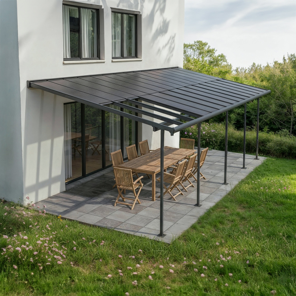 Palram-Canopia Terrassenüberdachung Sierra Cabrio 3x8.6 (295x860cm) Alu Grau