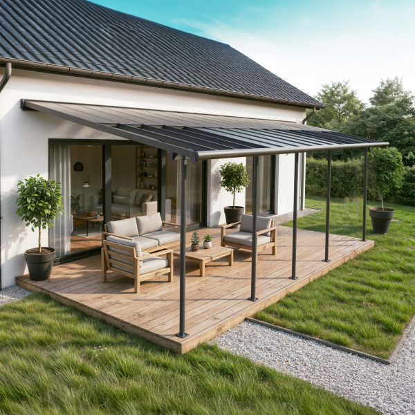 Palram-Canopia Terrassenüberdachung Sierra Cabrio 3x9.7 (295x971cm) Alu Grau