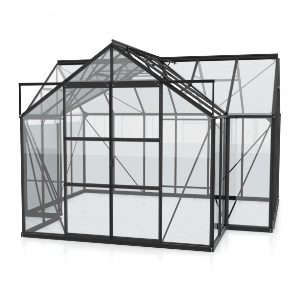 Vitavia Gewächshaus Sirius 383x383cm 13m² ESG Glas inkl.Fundament Alu schwarz