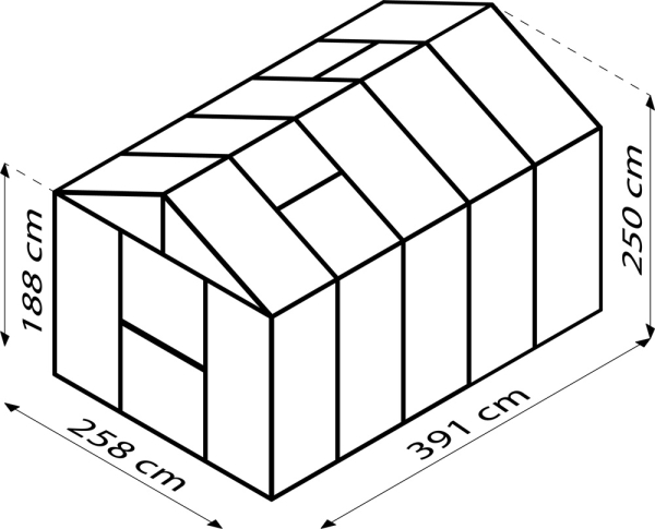 Vitavia Premium Gewächshaus Zeus 10000 BxT 258x391cm 10mm HKP 10m² Alu eloxiert