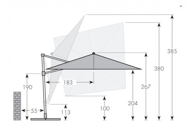 Doppler myZone Pendelschirm AX ca. 300x220cm LED D. 840 anthrazit K-FSC