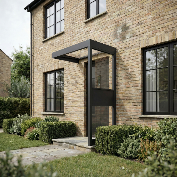 Palram-Canopia Tür Vordach Sophia 1600 (95x160cm) + 1 Seitenwand, Paneel Klar