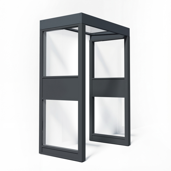 Palram-Canopia Tür Vordach Sophia 1600 160x95cm + 2 Seitenwände, Paneel Klar