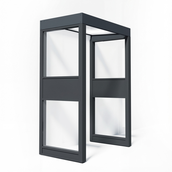 Palram-Canopia Tür Vordach Sophia 1600 160x95cm + 2 Seitenwände, Paneel Opal/Klar