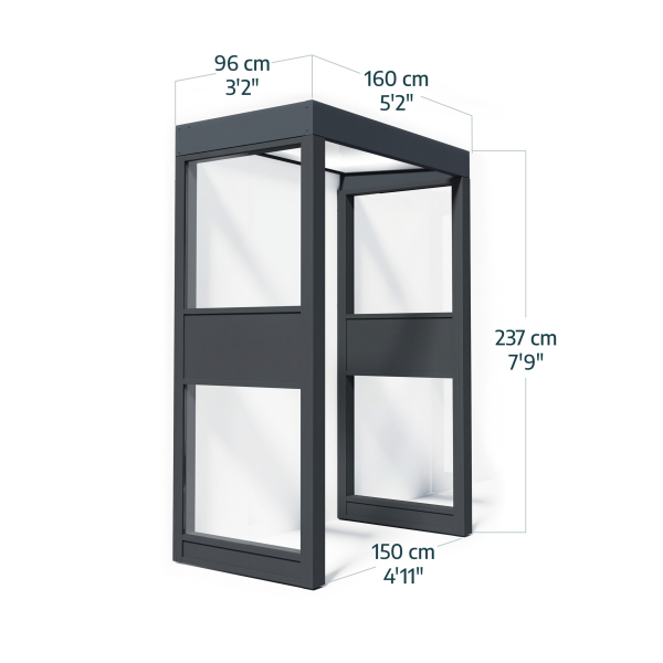 Palram-Canopia Tür Vordach Sophia 1600 160x95cm + 2 Seitenwände, Paneel Opal/Klar