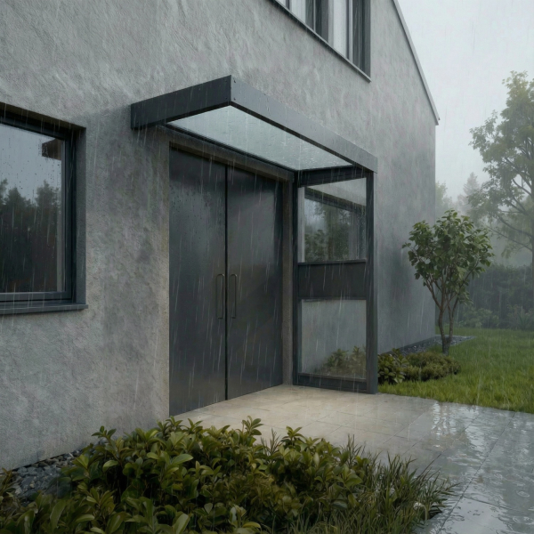 Palram-Canopia Tür Vordach Sophia 2150 (95x215cm) + 1 Seitenwand, Paneel Opal/Klar