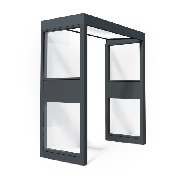 Palram-Canopia Tür Vordach Sophia 2150 215x95cm + 2 Seitenwände, Paneel Opal/Klar