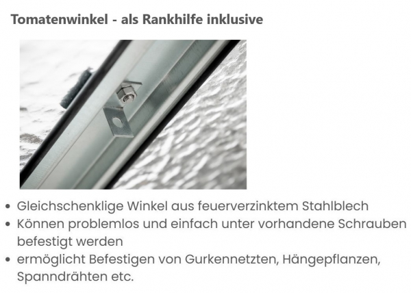 Vario Stahl Anlehngewächshaus Domus 4,5 Nörpelglas BxL 212x452cm 9,5m² verzinkt