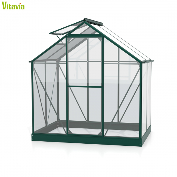 Vitavia Gewächshaus Triton 2500 ESG Glas BxT 198x131 smaragd + Fundamentsrahmen