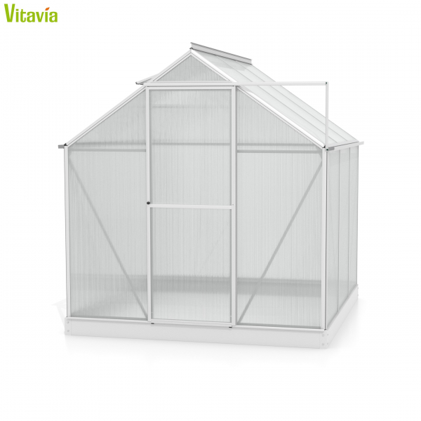 Vitavia Gewächshaus Triton 3800 4mm HKP BxT 198x193 eloxiert + Fundamentsrahmen