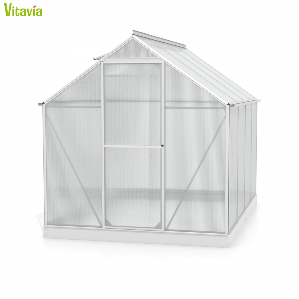 Vitavia Gewächshaus Triton 5000 6mm HKP BxT 198x256cm eloxiert + Fundamentsrahmen