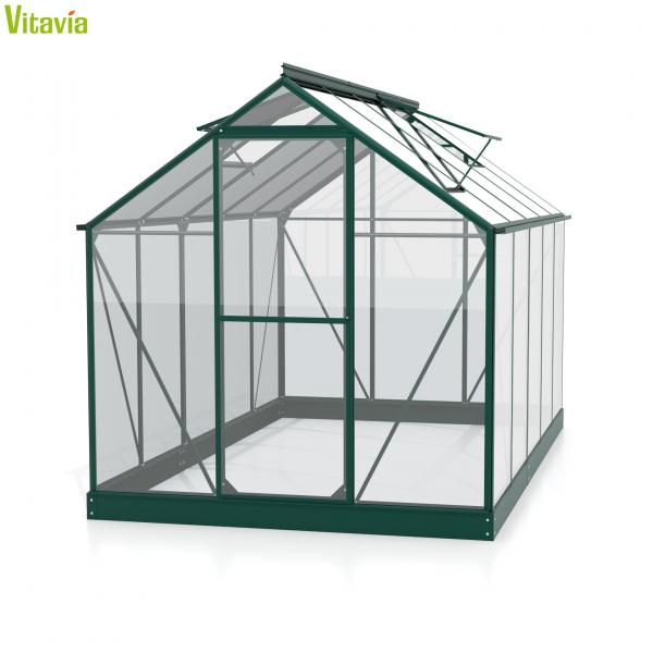 Vitavia Gewächshaus Triton 6200 ESG Glas BxT 198x317cm smaragd + Fundamentsrahmen
