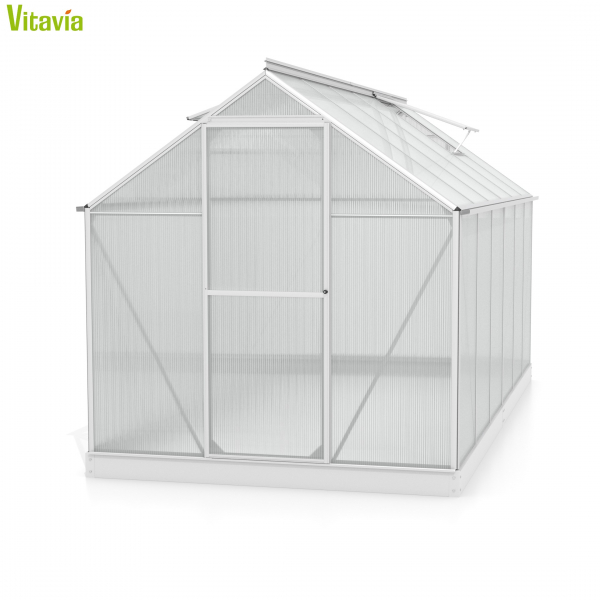 Vitavia Gewächshaus Triton 7500 6mm HKP BxT 198x379cm eloxiert + Fundamentsrahmen