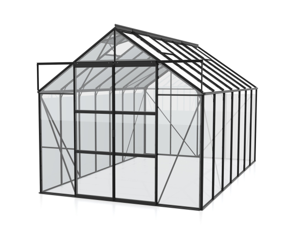 Vitavia Hohes Gewächshaus Uranus 11500 BxTxH 257x445x248cm 3mm ESG Glas Alu schwarz