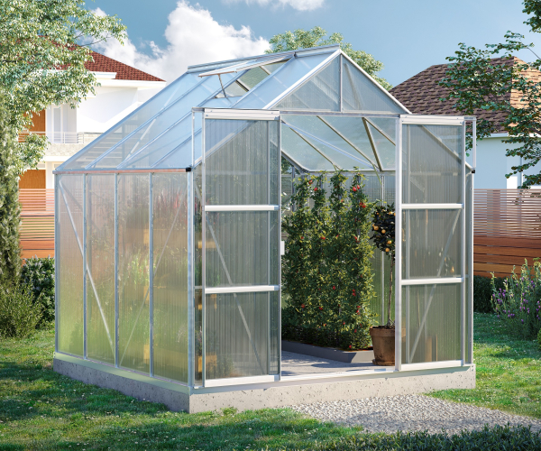 Vitavia Gewächshaus Uranus 6700 6mm HKP BxTxH 257x258x248cm 6,7m² Alu eloxiert