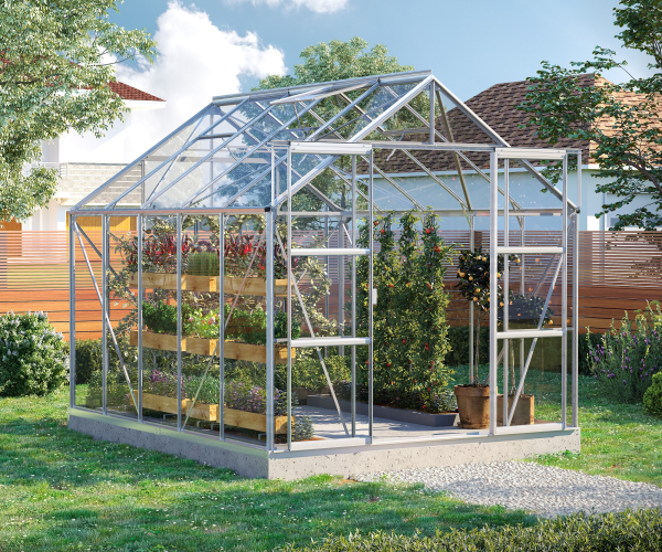 Vitavia Hohes Gewächshaus Uranus 8300 BxTxH 257x321x248cm ESG Glas 8,3m² Alu eloxiert