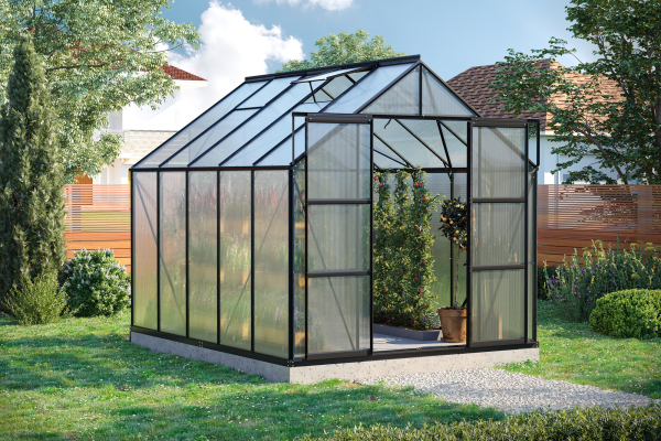 Vitavia Hohes Gewächshaus Uranus 8300 BxTxH 257x321x248cm 6mm HKP Alu schwarz
