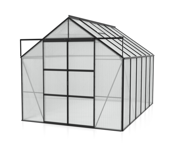 Vitavia Hohes Gewächshaus Uranus 9900 BxTxH 257x383x248cm 6mm HKP 9,9m² Alu schwarz