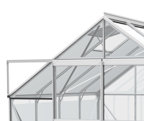 SPARSET Vitavia Gewächshaus Uranus 6700 ESG Glas 2,5x2,5 eloxiert + Fundamentsrahmen