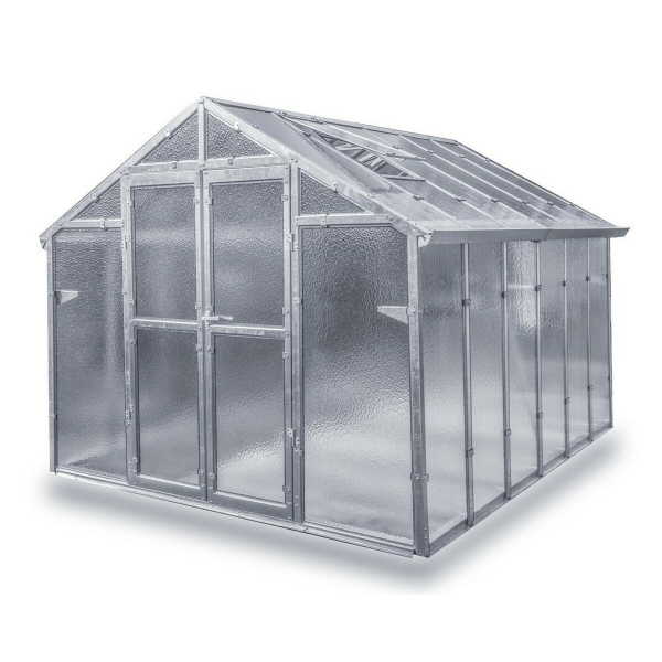 Vario Stahl Gewächshaus Junior 5 Nörpelglas 4mm BxT 249x505cm 12,5m² verzinkt