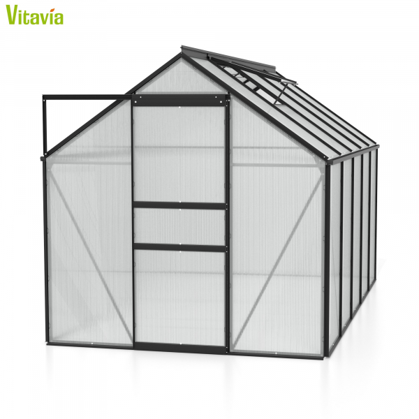 Vitavia Gewächshaus Venus 6200 BxTxH 195x321x197cm 6,2m² 6mm HKP Alu schwarz