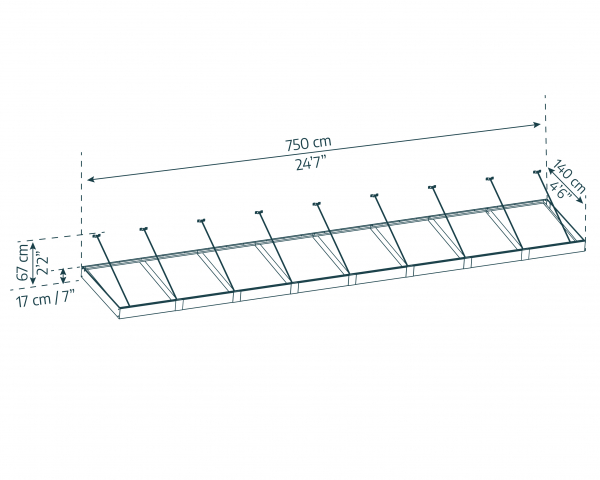 Palram-Canopia Tür Vordach SOPHIA XL 7.5x1.4 (750x140x17cm) 4mm Acryl/klar