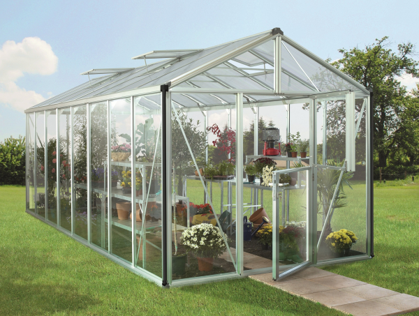 Vitavia Premium Gewächshaus Zeus 15700 BxT 258x614cm Glas ESG/HKP Alu eloxiert