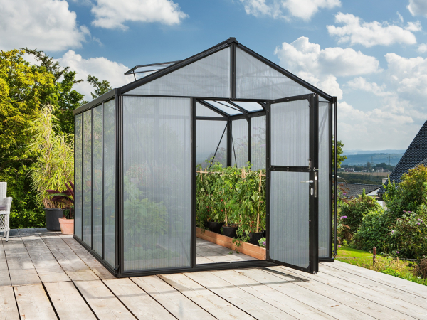 Vitavia Premium Gewächshaus Zeus 8100 BxT 258x316cm 10mm HKP 8,1m² Alu schwarz