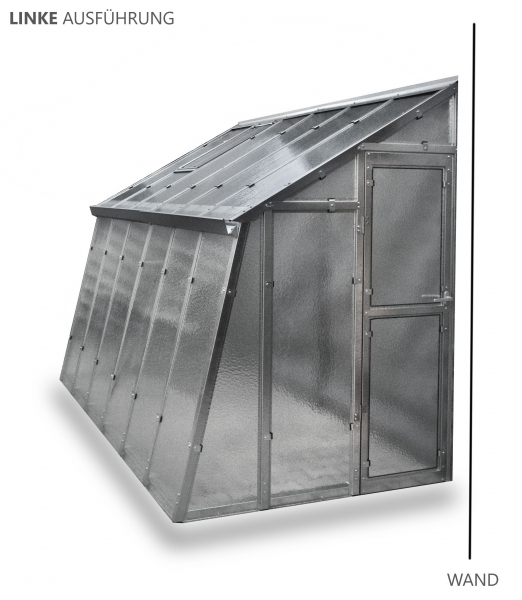Vario Stahl Anlehngewächshaus Casa 3 Nörpelglas BxL 152x303cm 4,6m² verzinkt