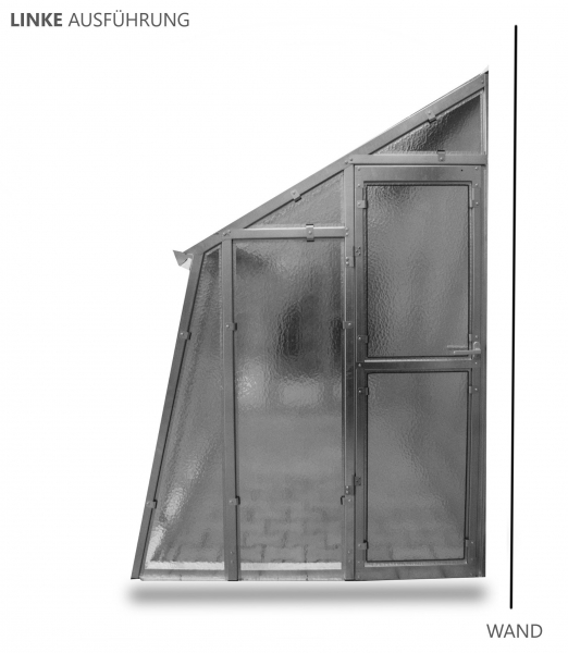 Vario Stahl Anlehngewächshaus Casa 6 Nörpelglas BxL 152x601cm 9,1m² anthrazit