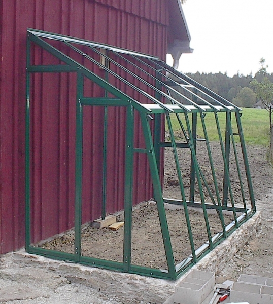 Vario Stahl Anlehngewächshaus Casa 4,5 Nörpelglas BxL 152x452cm 6,9m² anthrazit