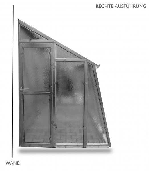 Vario Stahl Anlehngewächshaus Casa 6 Nörpelglas BxL 152x601cm 9,1m² anthrazit
