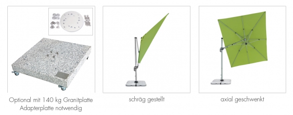 Doppler Multifunktionaler Active Pendelschirm 350x260cm Ampelschirm Anthrazit