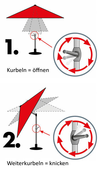 Doppler Alu Kurbelschirm Expert auto tilt 300x200cm 3x2m Knicker Greige