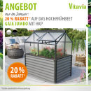 Vitavia Hochfrühbeet SET Gaia Jumbo 4mm HKP + Unterbau 83x122cm granit/schwarz