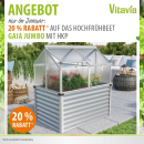 Vitavia Hochfrühbeet SET Gaia Jumbo 4mm HKP + Unterbau 83x122cm Alu eloxiert